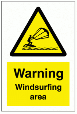 Water Safety Sign - Warning Windsurfing Area (7732)