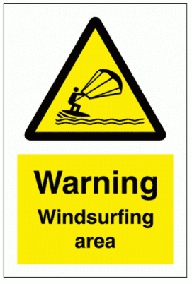 Warning Windsurfing Area Sign - 7732| The Sign Maker