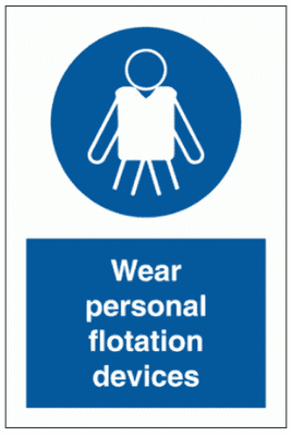 Water Safety Sign - Wear Personal Flotation Devices (5790)