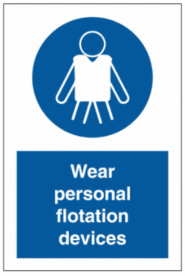 Water Safety Sign - Wear Personal Flotation Devices (5790)