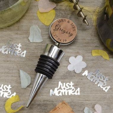 Wedding Bottle Stopper - Cherry Wood