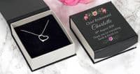 Wedding Party Silver Heart Necklace | The Sign Maker Shop
