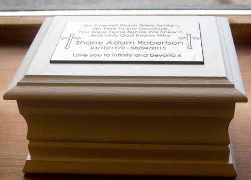 White Oak Casket - Plain or with Plaque | The Sign Maker Shop