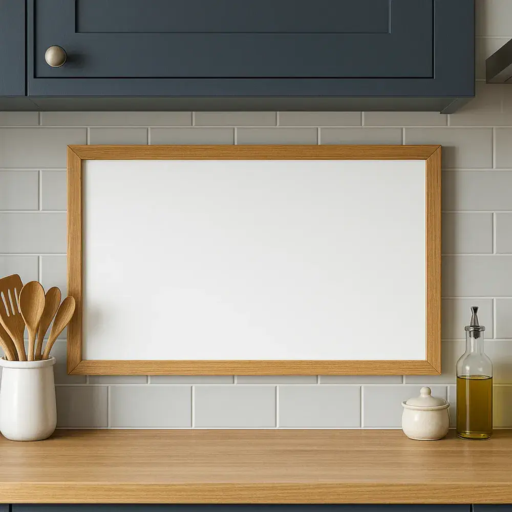 Whiteboard with Natural Wooden Frame