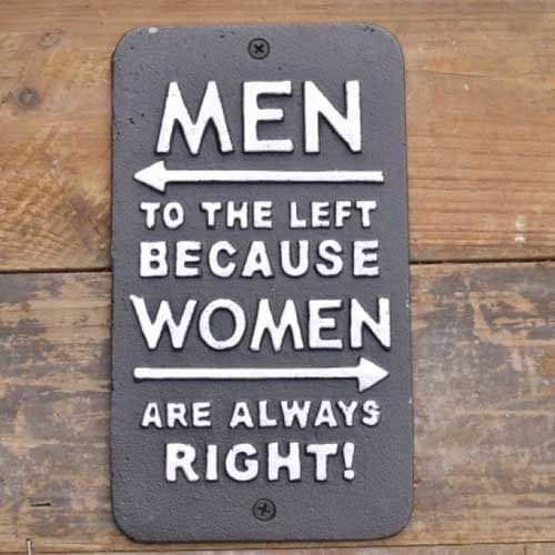 Women are always right Sign