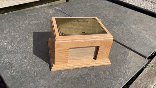 Wooden Ashes Casket with Photo Slot | The Sign Maker Shop