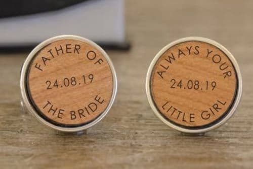 Wooden Cufflinks - Always Your Little Girl