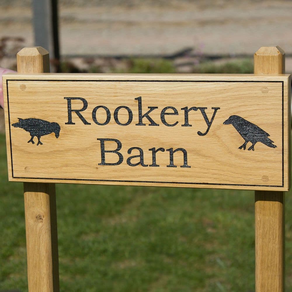 Wooden Entrance Signs with Posts (hidden fixings)