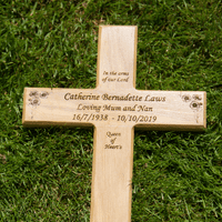 Wooden Memorial Crosses with Text Engraved  | The Sign Maker Shop
