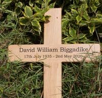 Wooden Memorial Crosses with Text Engraved  | The Sign Maker Shop
