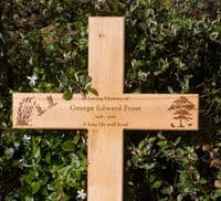 Wooden Memorial Crosses with Text Engraved  | The Sign Maker Shop
