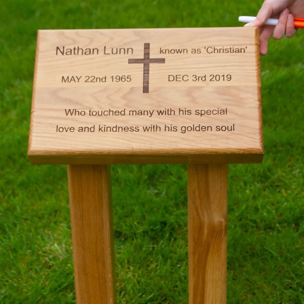 Wooden Memorial Tablet on Posts