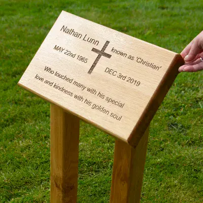 Wooden Memorial Tablet on Posts