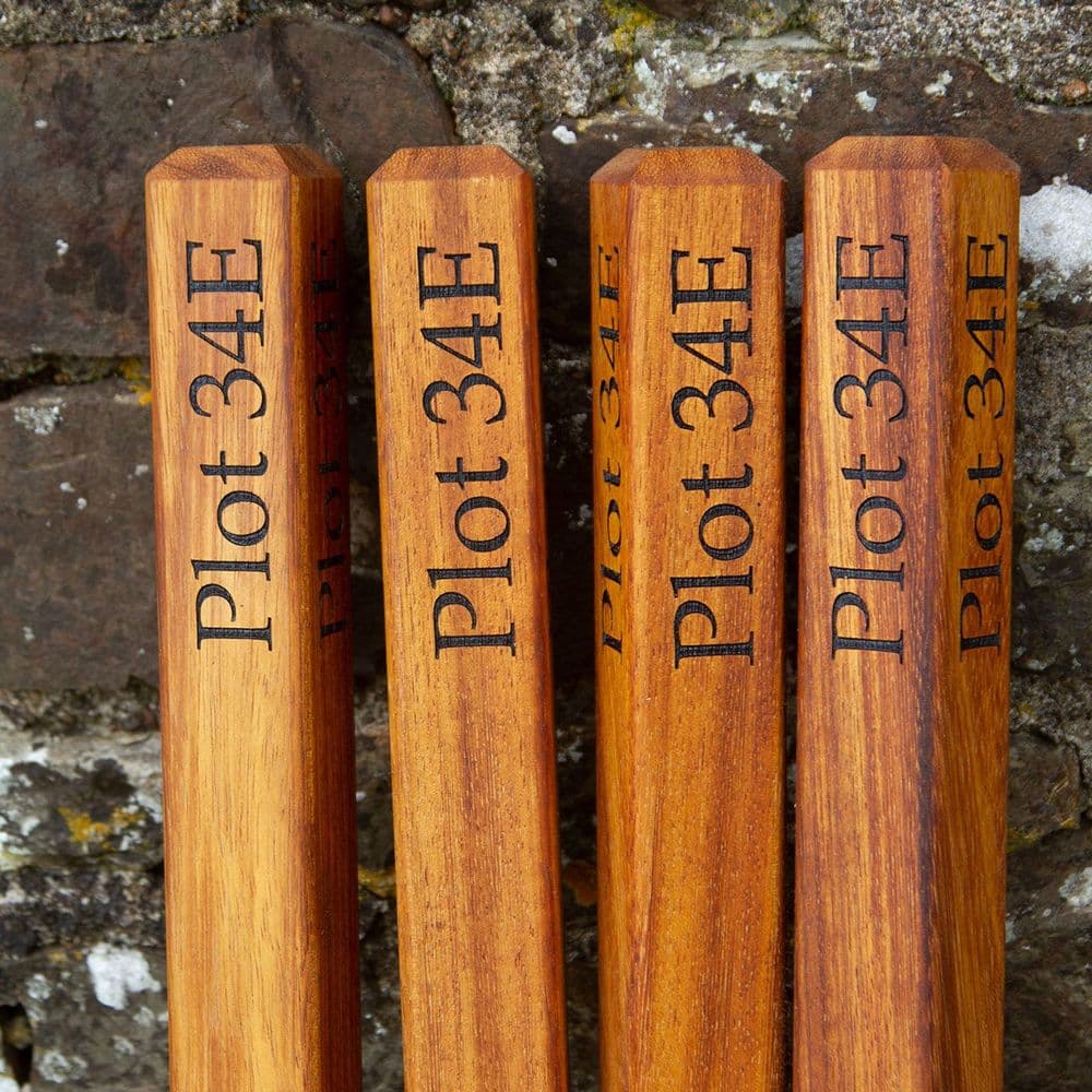 Wooden Plot Markers - 600x45x45mm Iroko
