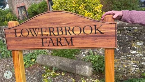 Wooden Sign with Arch Top Morticed into Posts | The Sign Maker