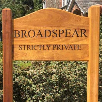 Wooden Sign with Archtop Morticed into Posts