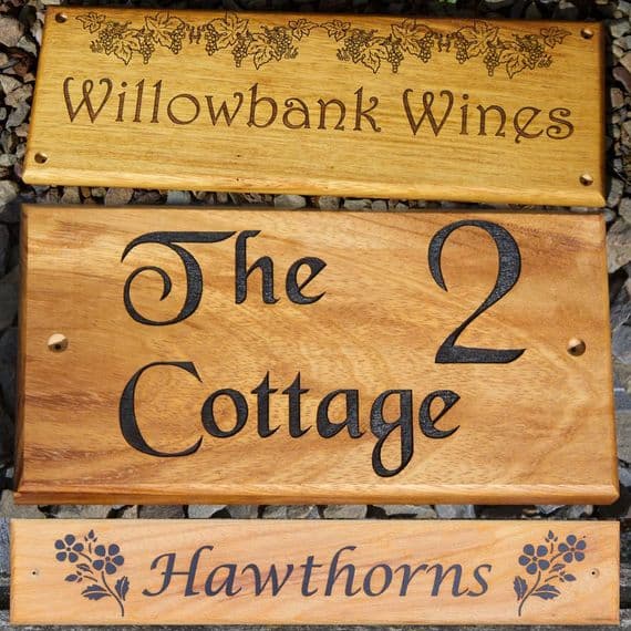 Durable Iroko Hardwood House Signs  | The Sign Maker Shop