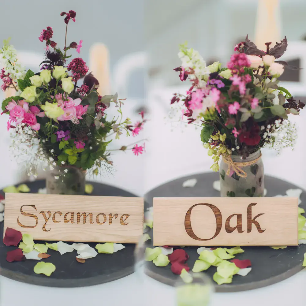 Wooden Wedding Table Name Plates 75mm x 225mm