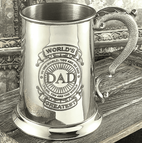 Worlds Greatest Father Pewter Tankard - 1 pint | The Sign Maker Shop