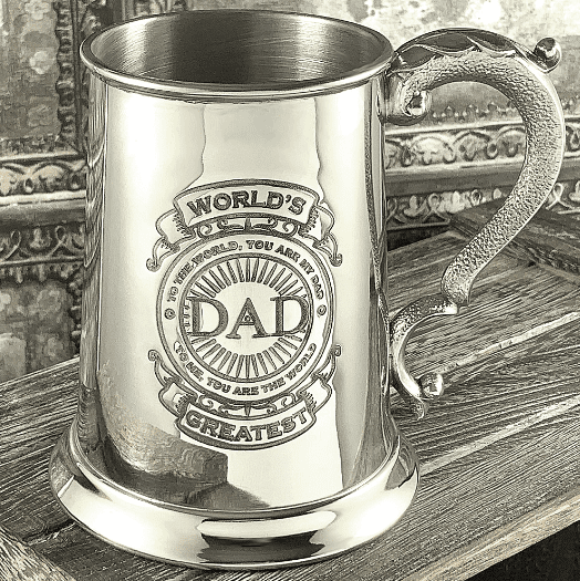 Worlds Greatest Father Pewter Tankard - 1 pint | The Sign Maker Shop