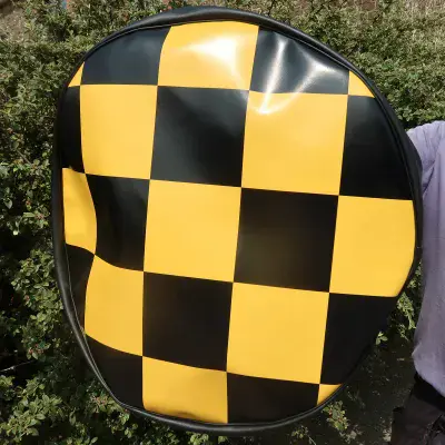 Yellow and Black Chequered Wheel Cover