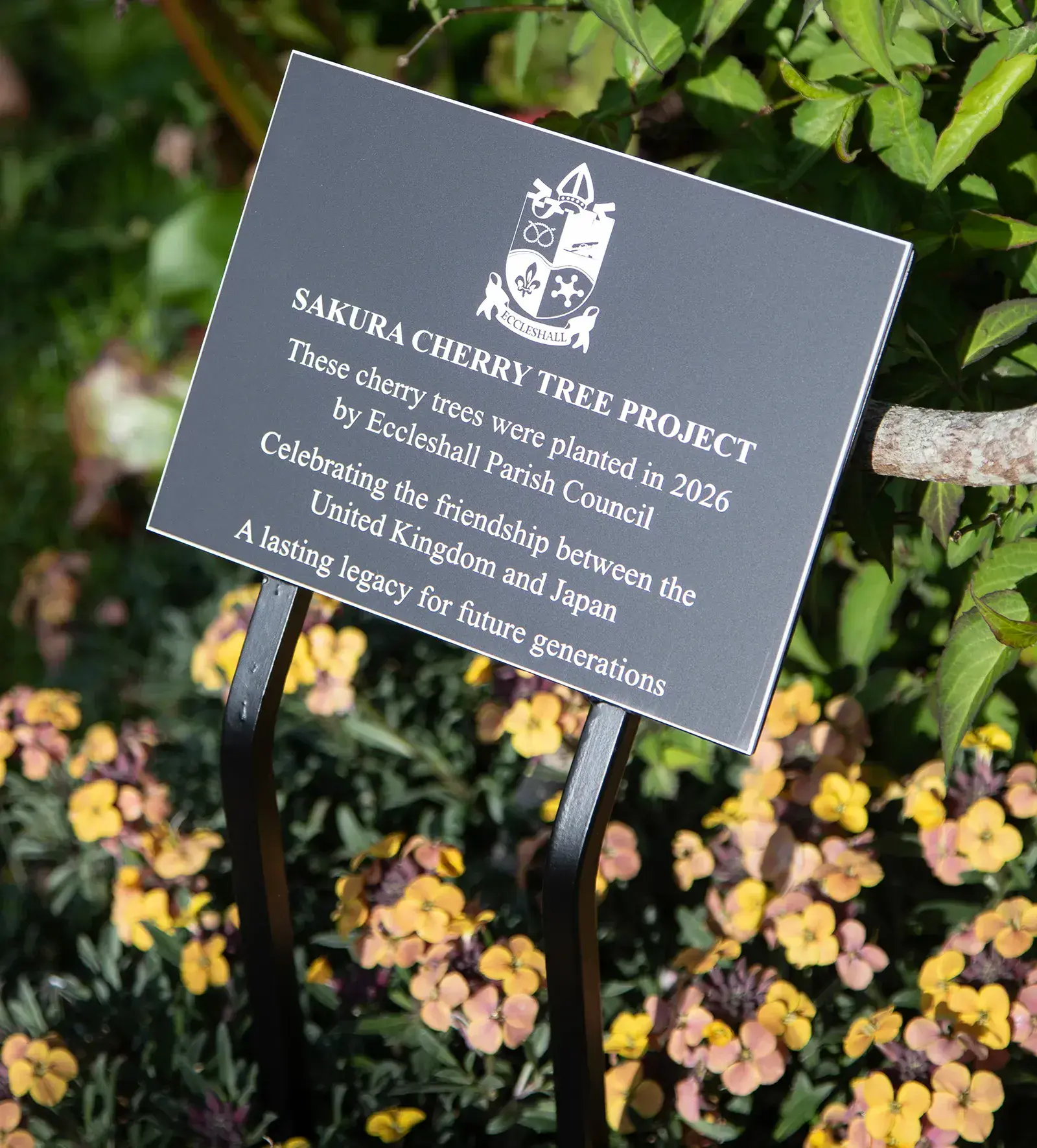 Engraved Plaque with Double Tree Stake