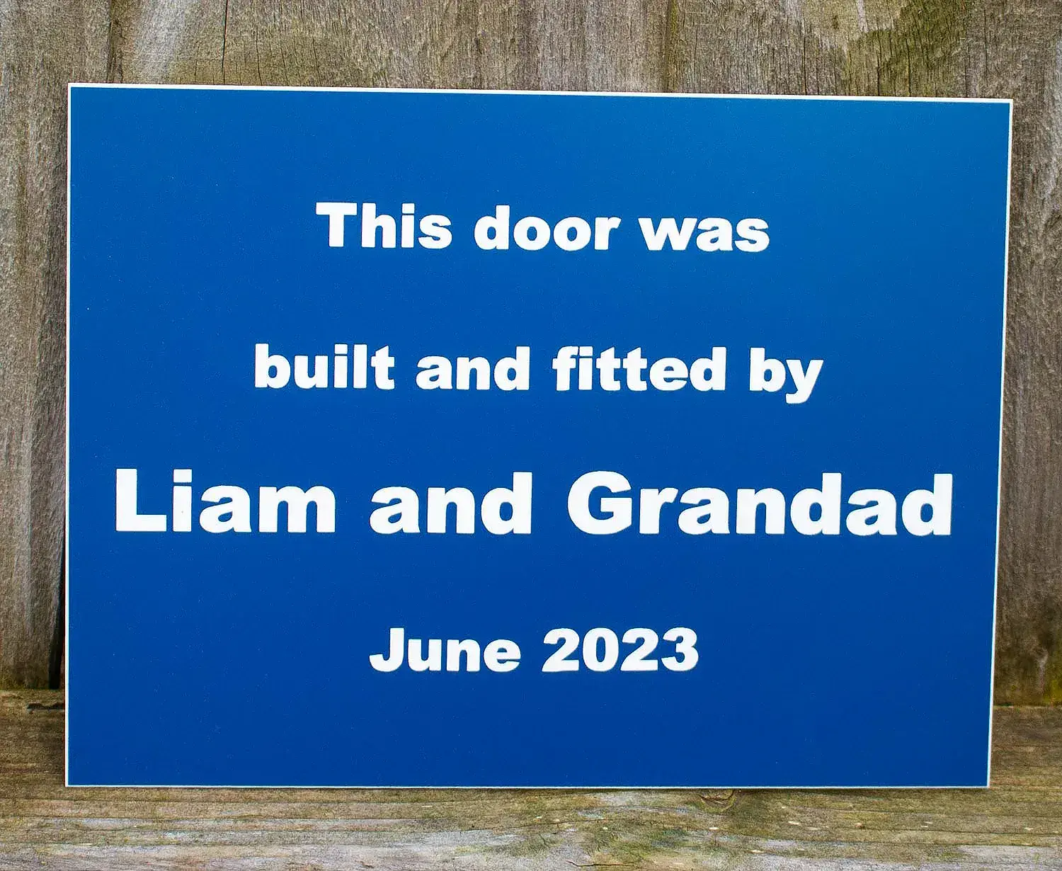 Blue Engraved Sign