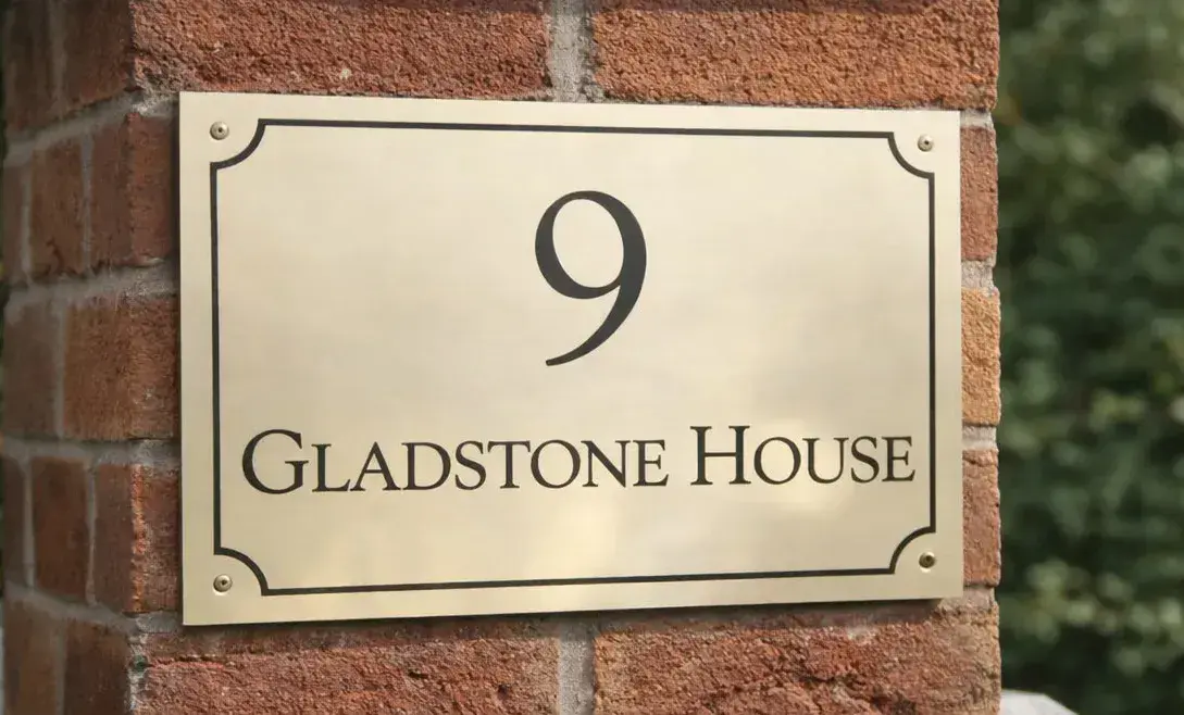 Large Brass House Name Plate