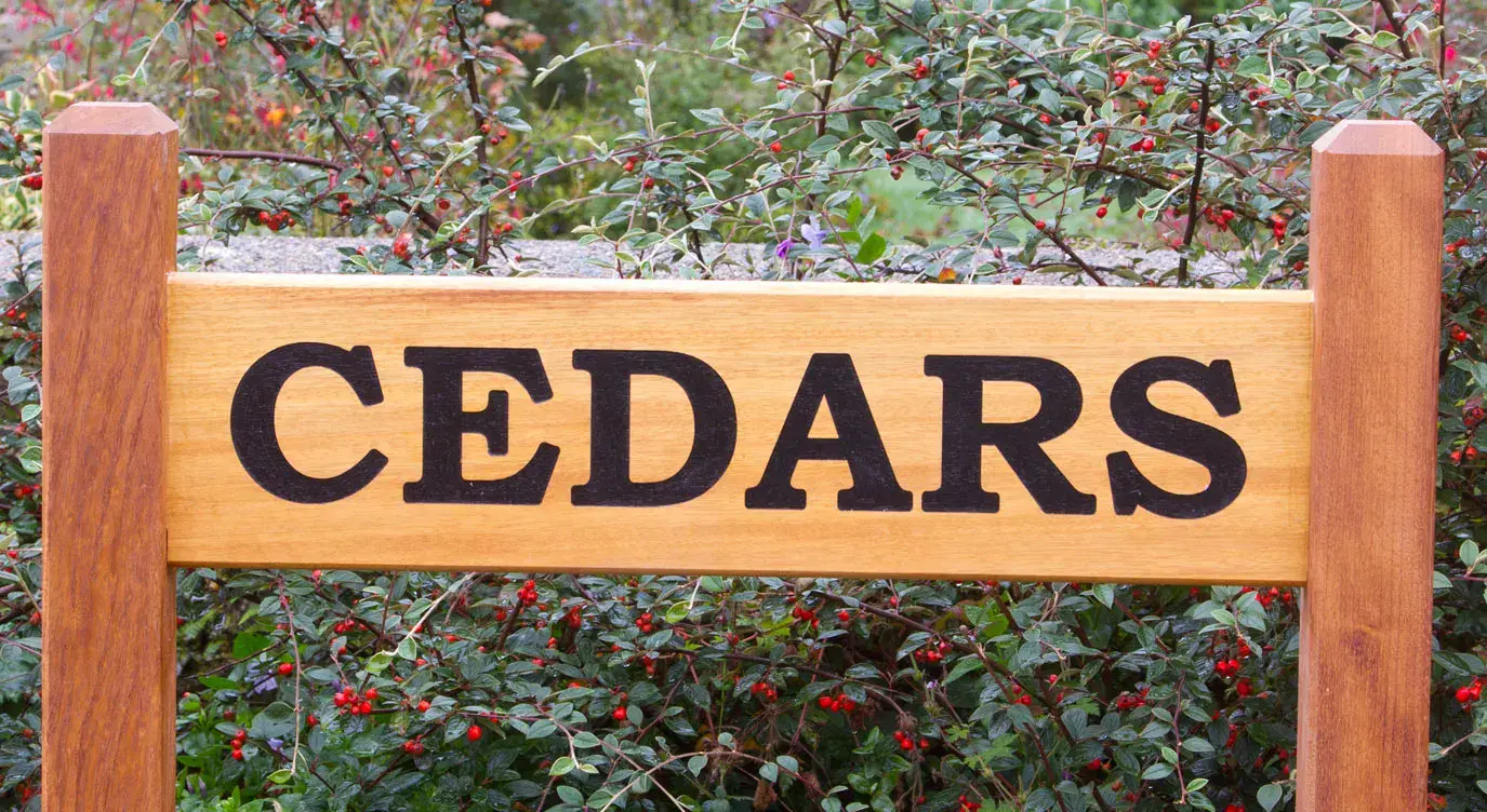Cedar Sign with Posts