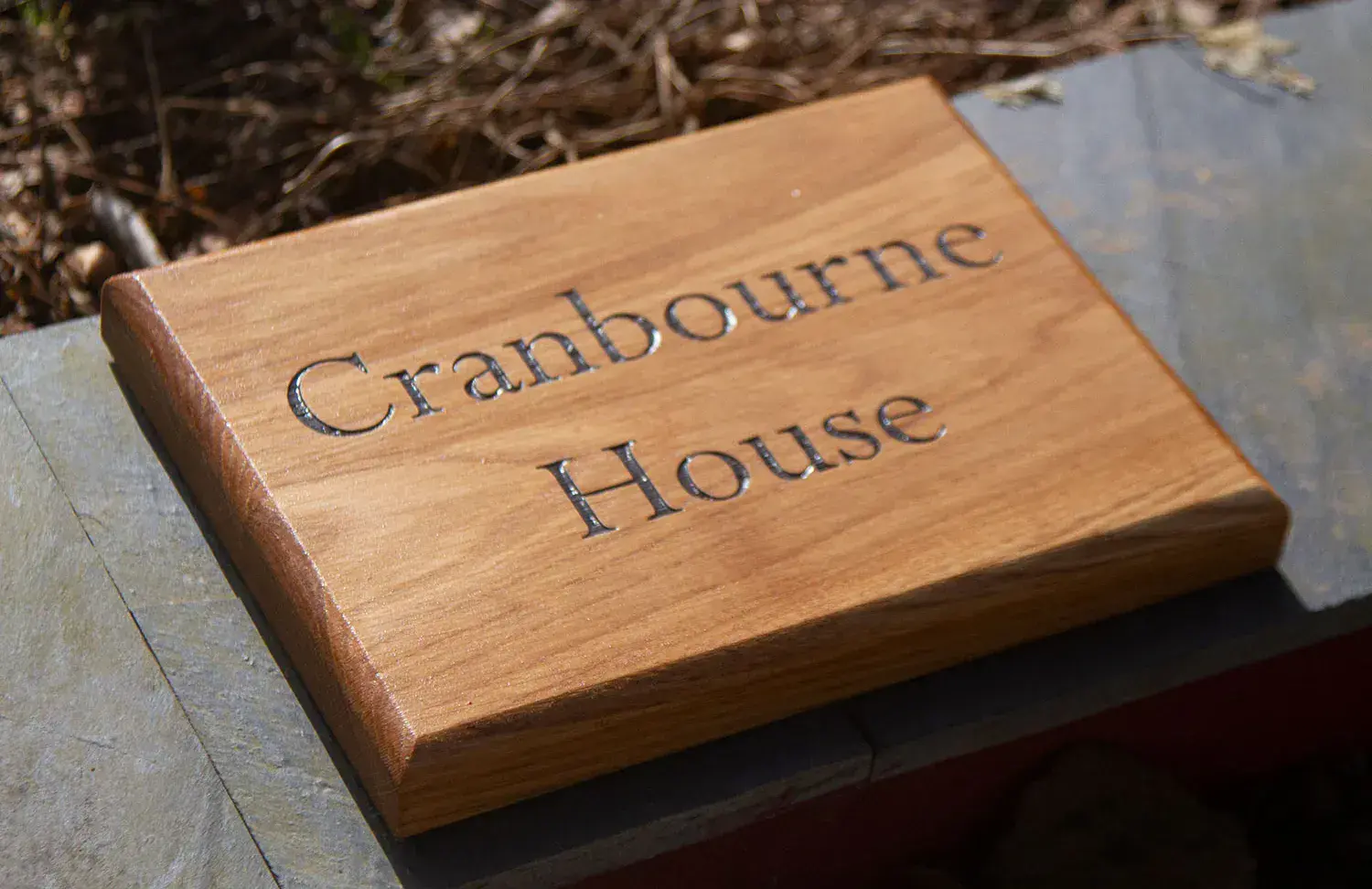 Simple Oak House Sign