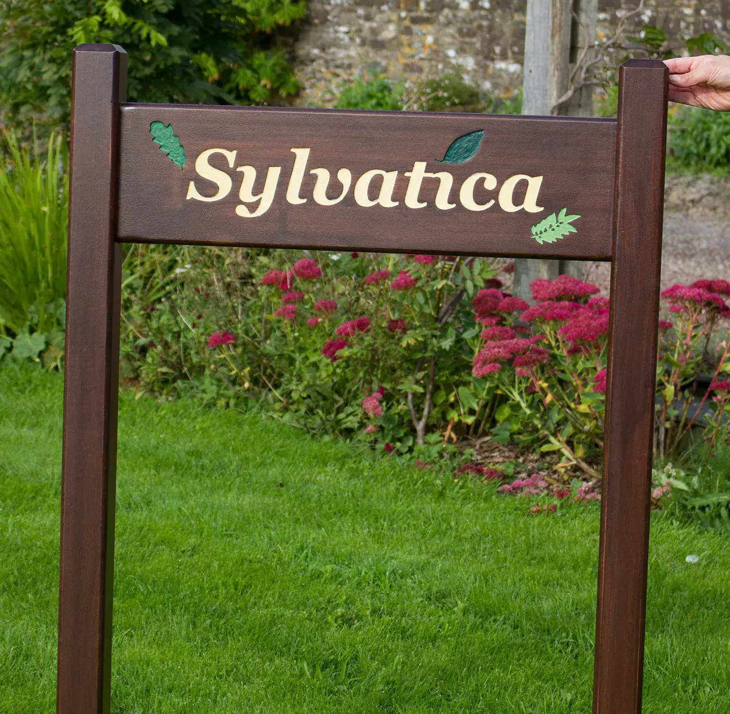 Antique Oak Hose Sign on Posts