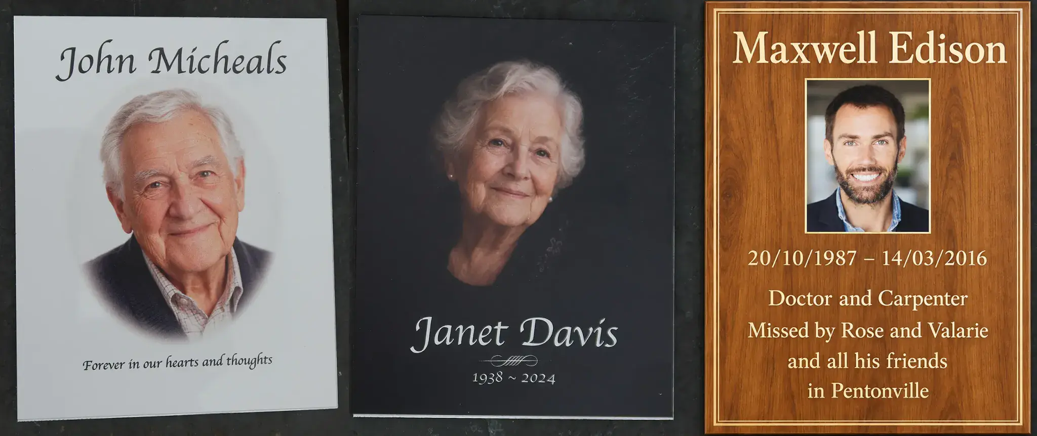 Portait 100mmx125mm full colour plaques