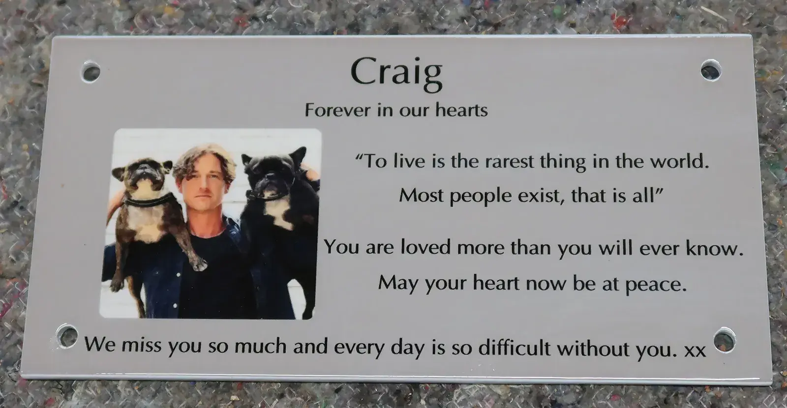 Complete ToughPrint Plaque.