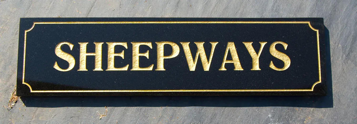 Black Granite House Sign
