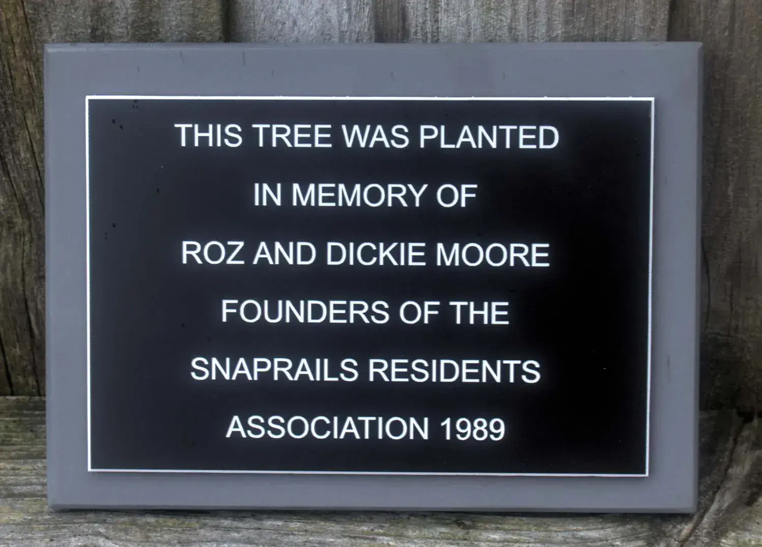 Plaque on Grey Corian Backing Board