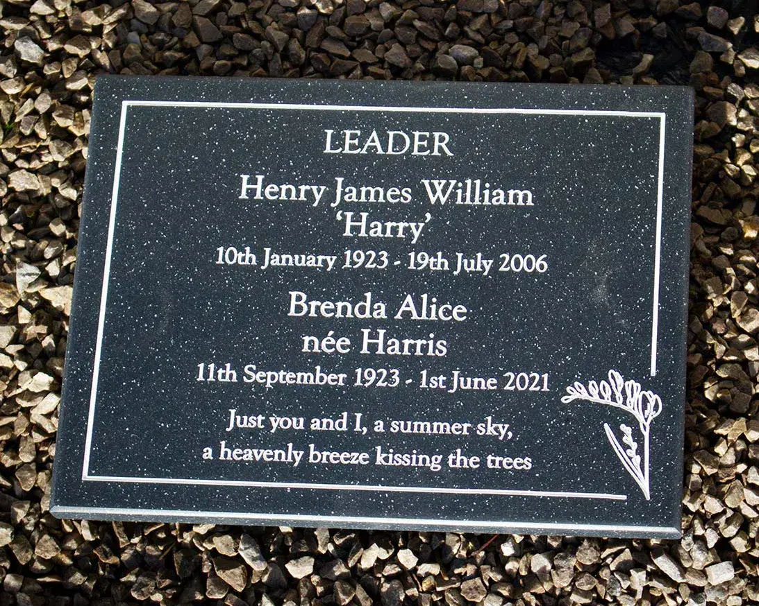 Plaque with border and image.