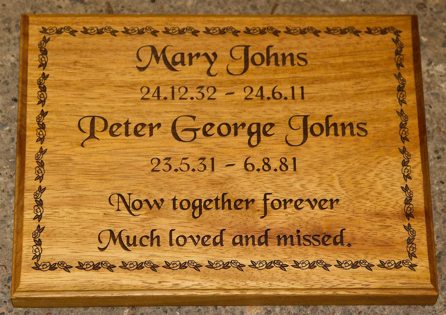 Natural Wood Memorial