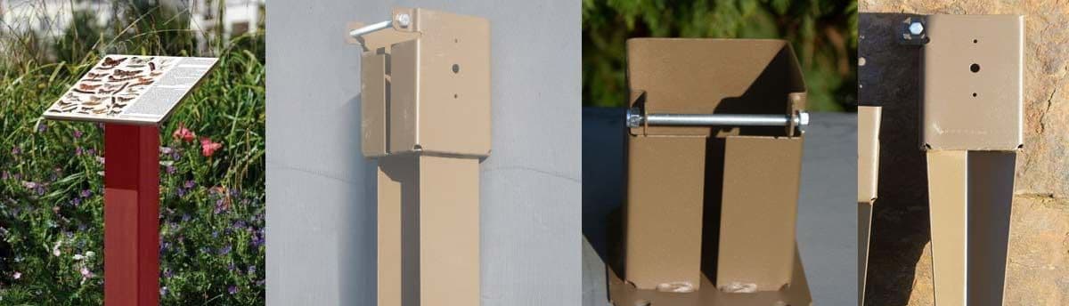 Lectern on a post and post holders