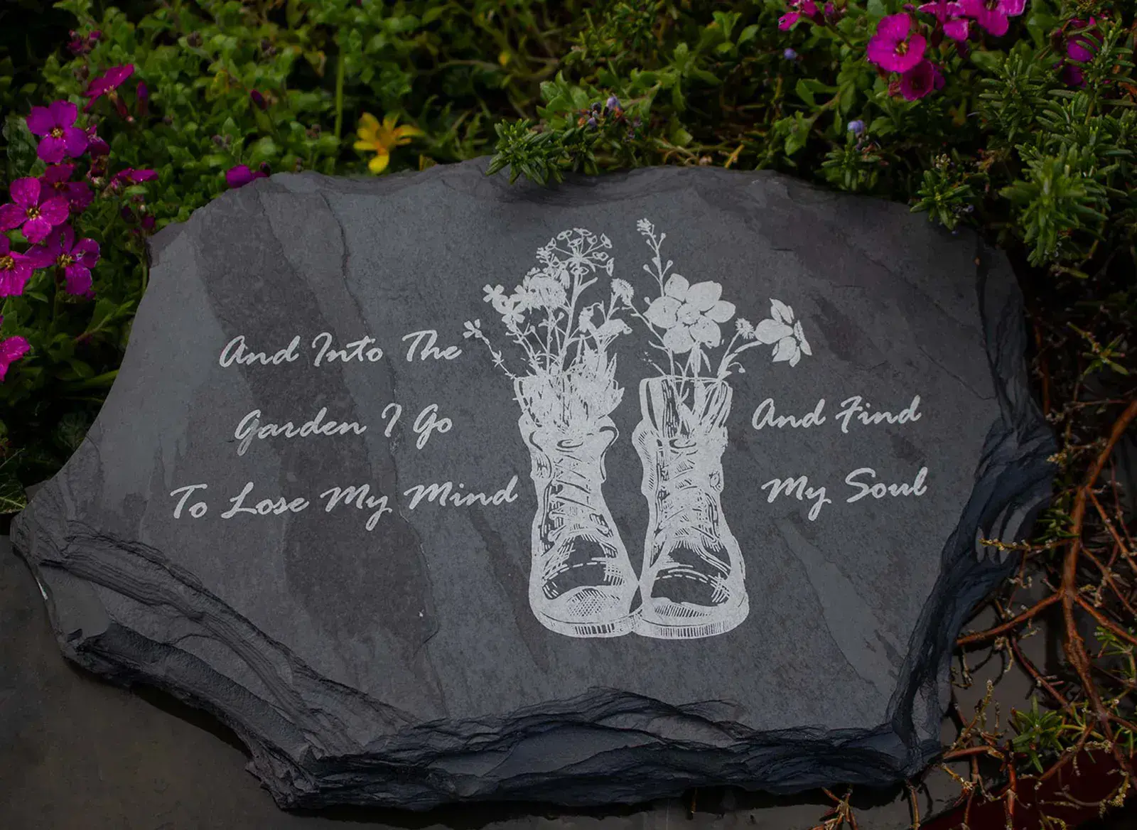 This slate was laser engraved.