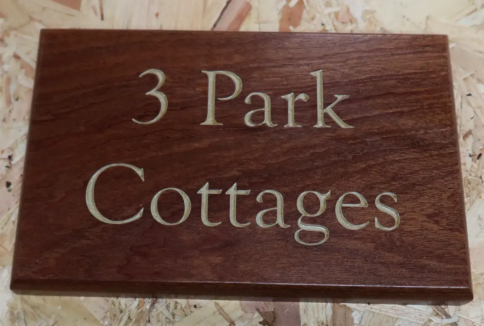 Sapele Wood House Sign