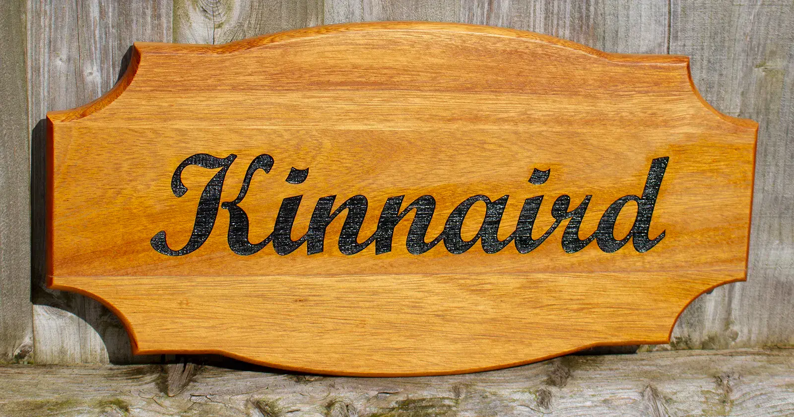 Shaped Iroko Sign