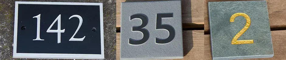 Slate Number Signs