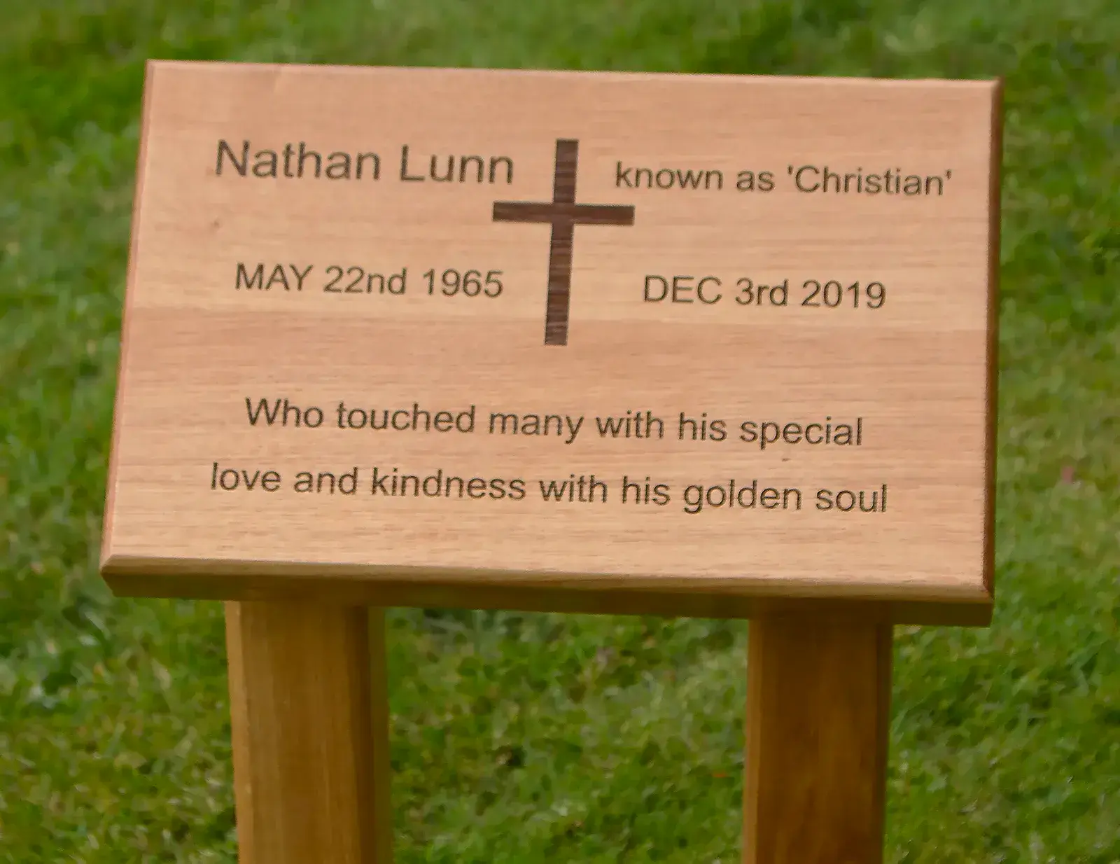 Front View Wooden Memorial