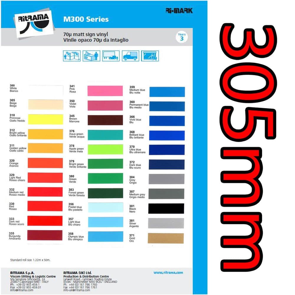1m x 305mm Matt M300-Series