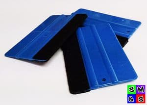 5" Large Blue Felt Edged Squeegee - High Durability
