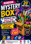 Random Mystery Box of 20mtrs Of Specialist Foils 610mm Wide Sign Making Vinyl