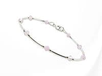 Baby Pink & Pink Opal Crystals Sterling Silver Bracelet | Stunning Combination Of Pink Crystals | Silver Sensations