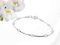 Baby Pink & Pink Opal Crystals Sterling Silver Bracelet | Stunning Combination Of Pink Crystals | Silver Sensations