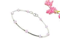 Baby Pink & Pink Opal Crystals Sterling Silver Bracelet | Stunning Combination Of Pink Crystals | Silver Sensations