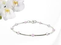 Baby Pink & Pink Opal Crystals Sterling Silver Bracelet | Stunning Combination Of Pink Crystals | Silver Sensations